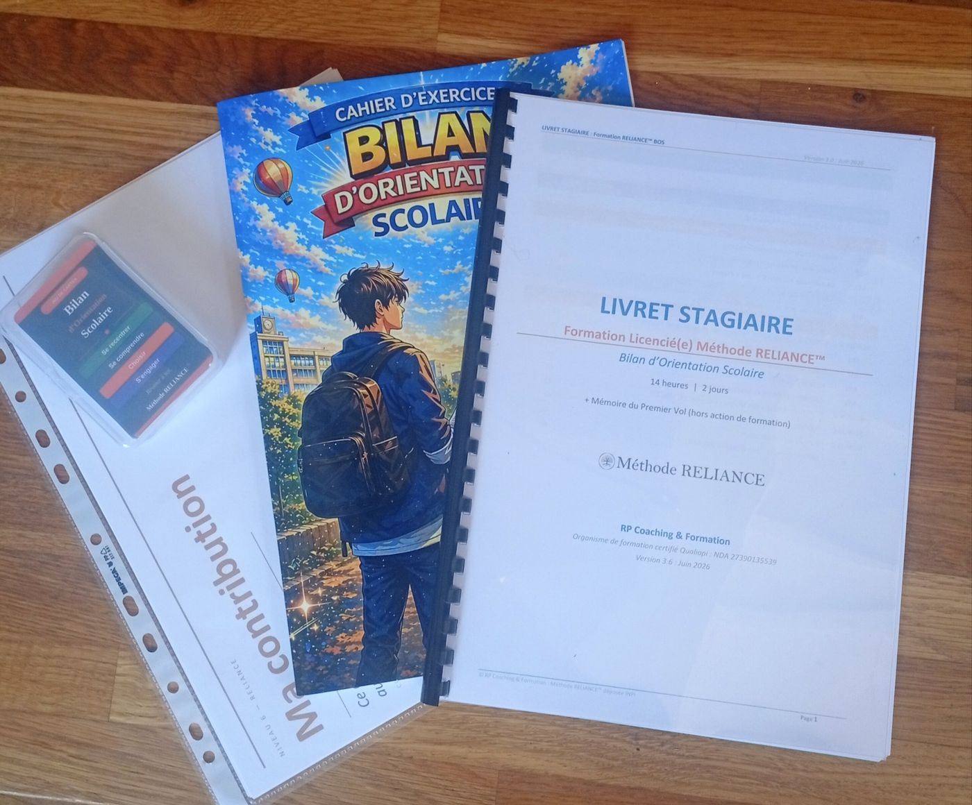 Kit de la licence orientation scolaire : livret stagiaire, cahier d'exercices et jeu de cartes Méthode RELIANCE®